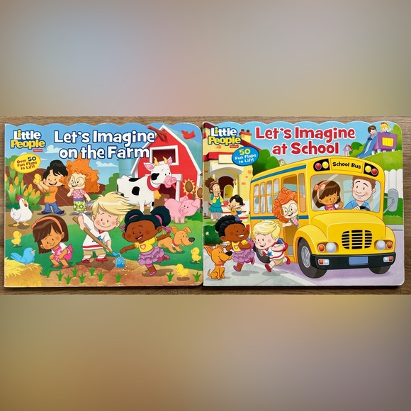 Little People Lift the Flap Books: Let's Imagine at School & on the Farm - Picture 1 of 3